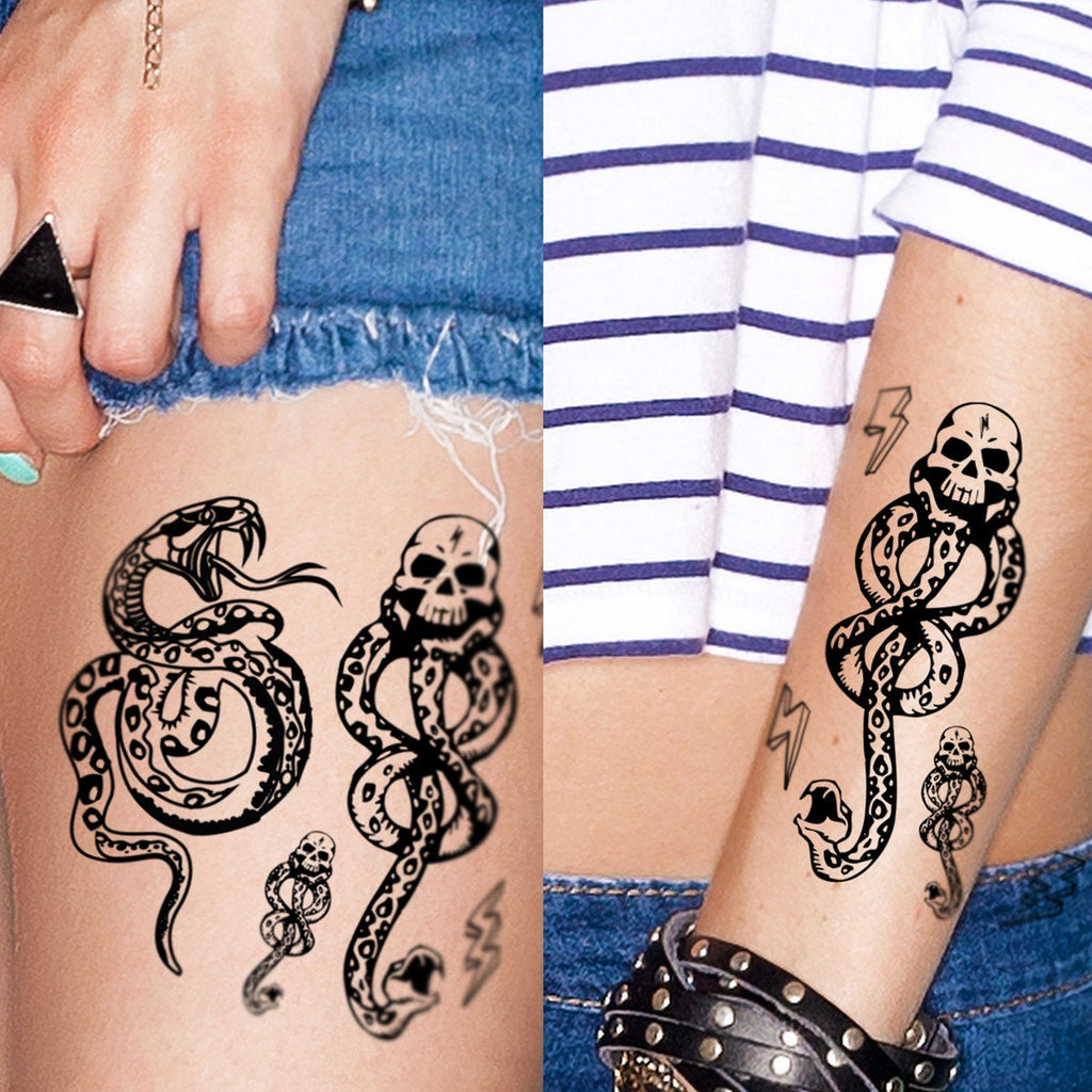 Supperb® Temporary Tattoos - Halloween Costume Death Eaters Dark Mark Tattoo (Set of 2)