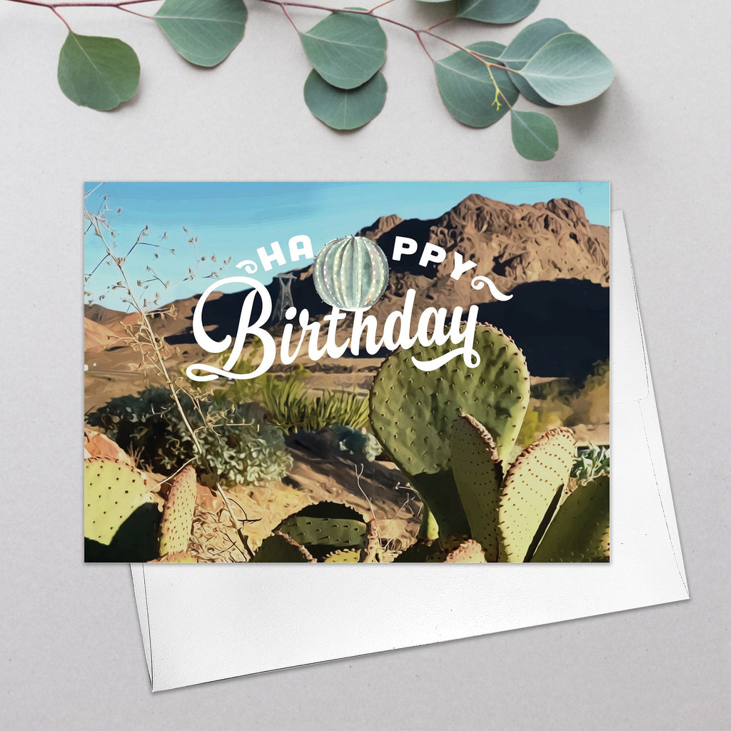 Tropical Greeting Card Succulent Plants Landscapes Watercolor Southwest Desert Art Card Nevada Travel Fine Art Birthday Greeting Card