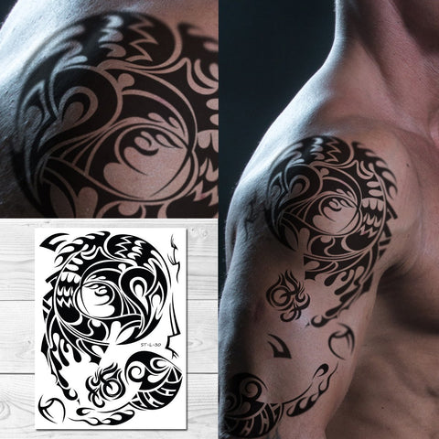 Supperb Tribal Temporary Tattoos - Male shoulder Tribal Tattoo