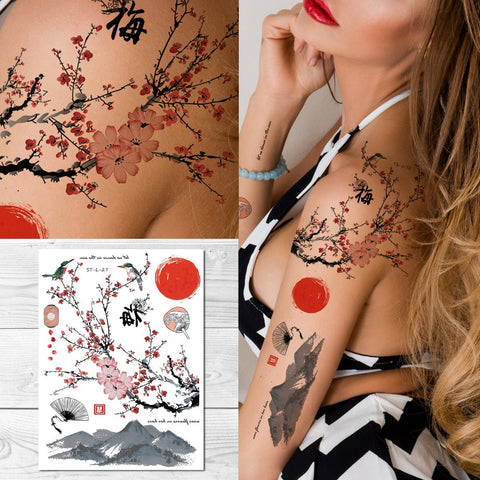 Supperb Temporary Tattoos - Plum Blossom Dance in the sun