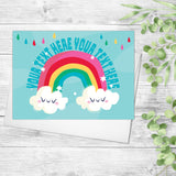 Personalized Rainbow Card All Occasion Cards Custom Rainbow Cards Happy Rainbow Clouds Card Notecards Friendship Cards Personalized gifts