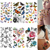 Supperb® 6 Packs Lot of Butterflies Temporary Tattoos, Elegant Butterfly Temporary Tattoos