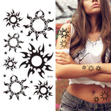 Supperb® Temporary Tattoos - Tribal Sun & Stars (Pack of 2)