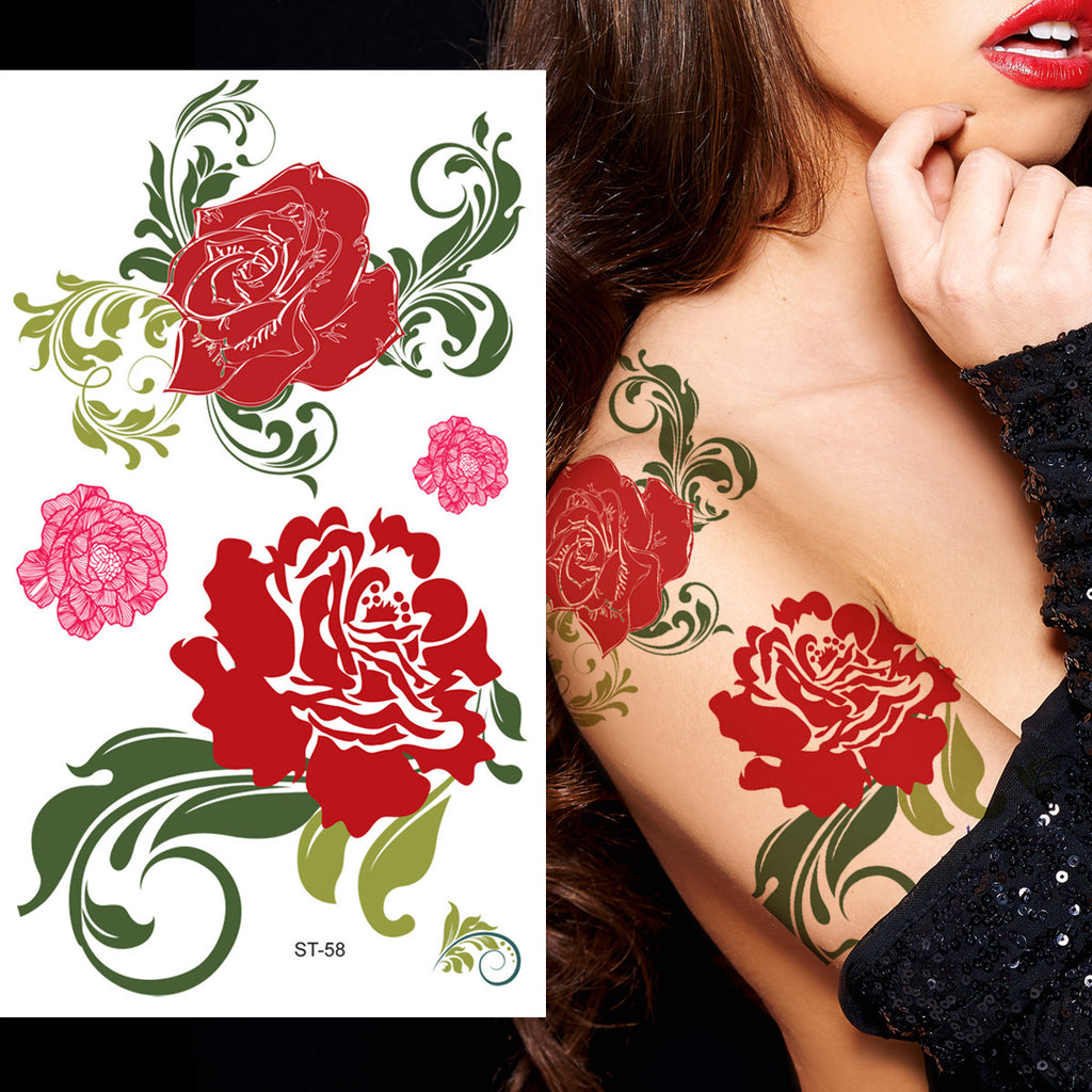 Supperb® Temporary Tattoos - Red Flowers