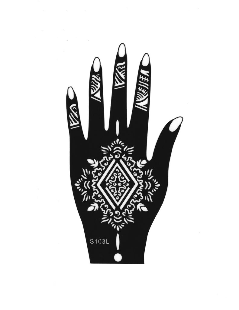 Supperb Tattoo Stencil Henna Hand Paints Temporary Tattoos Template Tribal Flowers S103L