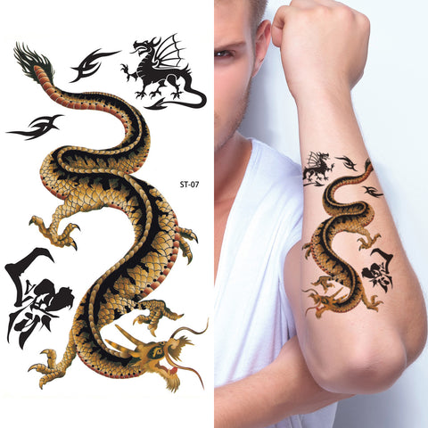 Supperb® Temporary Tattoos - Cool Japanese Dragon Temporary Tattoo