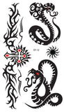Supperb® Temporary Tattoos - Sexy Black Tribal Snake Temporary Tattoo