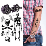 Supperb Temporary Tattoos - Skull Halloween Tattoo