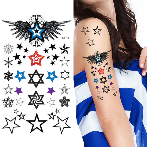 MageCrux 1PC Hollow Star Water Transfer Star Waterproof Temporary Tattoo  Sticker Sexy Product - Walmart.com