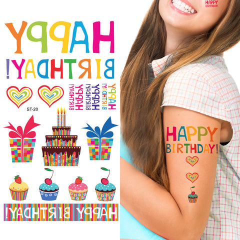 Supperb® Temporary Tattoos - Happy Birthday Temporary Tattoo