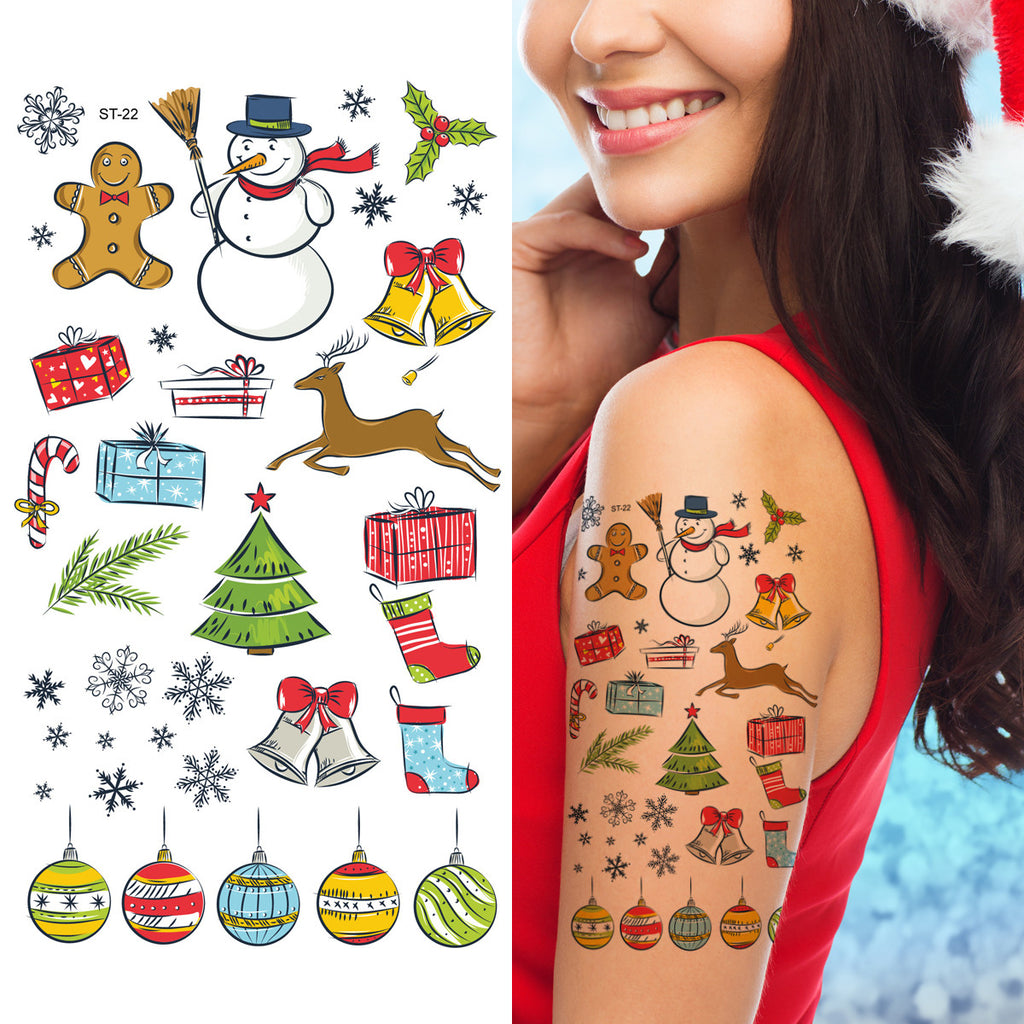 16Pcs/Set Christmas Tattoo Stickers for Kids Waterproof Temporary Tattoos  Children Santa Claus Snowman Fake Tatto Girl Women Men - AliExpress