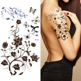 Supperb® Temporary Tattoos - Black Tribal Flower Tattoos