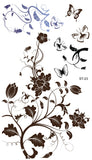 Supperb® Temporary Tattoos - Black Tribal Flower Tattoos