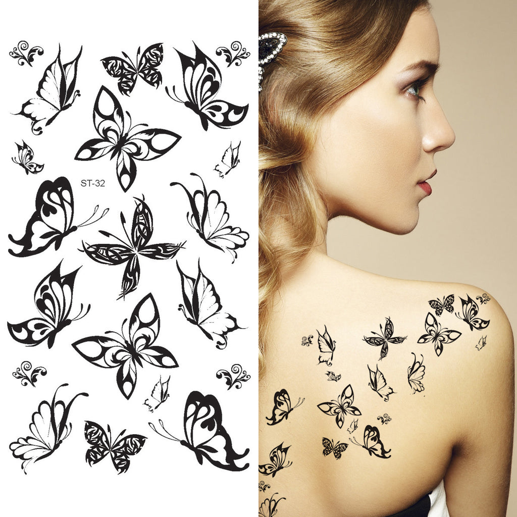 Supperb® Temporary Tattoos - Small Black Butterflies