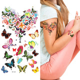 Supperb® 6 Packs Lot of Butterflies Temporary Tattoos, Elegant Butterfly Temporary Tattoos