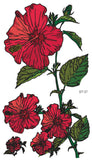 Supperb® Temporary Tattoos Morning Glory Red Flower Rose Tattoo Body Art Tattoos