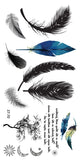 Supperb® Temporary Tattoos - Feather & Typographic