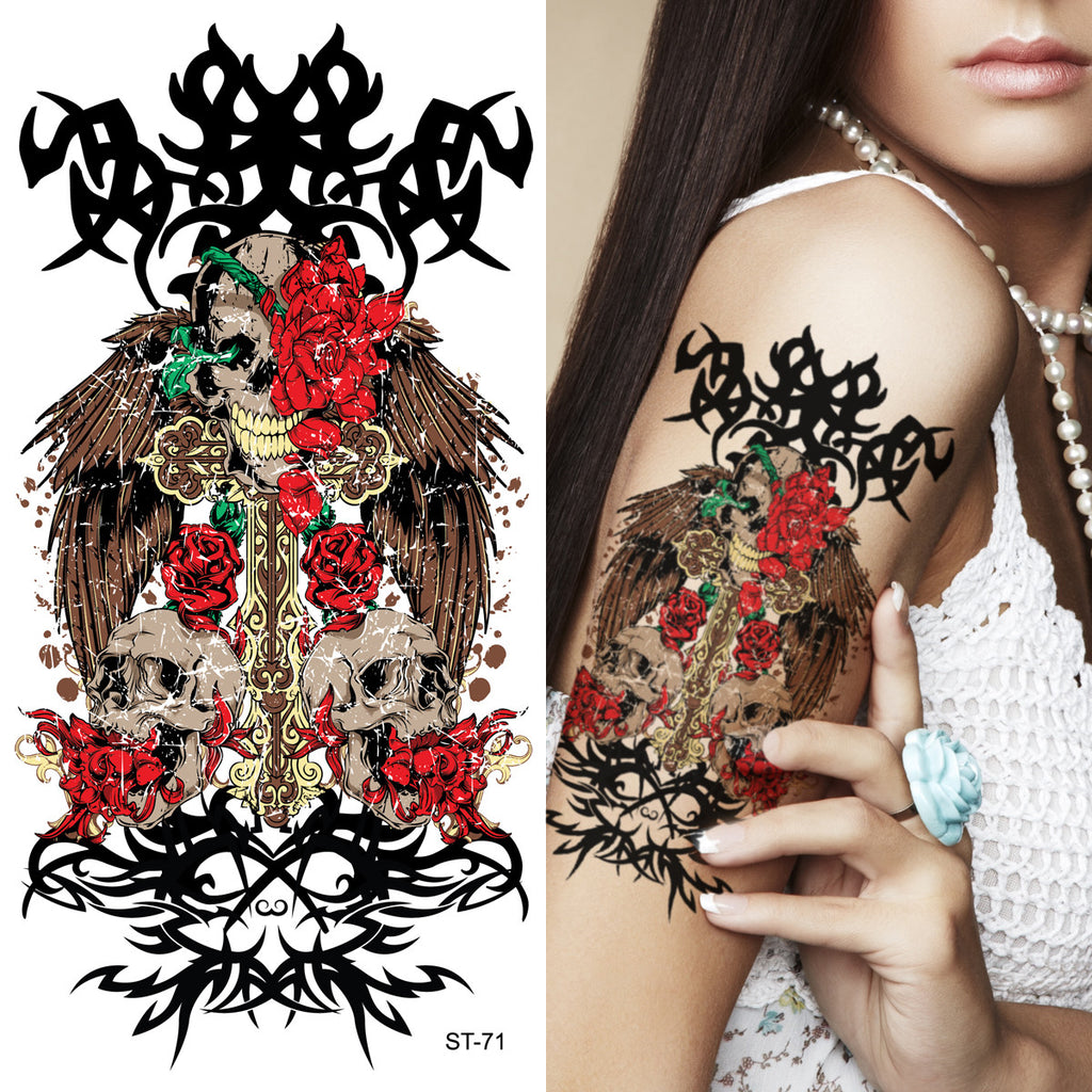 Supperb® Temporary Tattoos - Tribal Skull & Roses