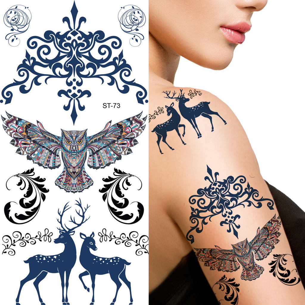 Supperb® Temporary Tattoos - Owl & Reindeer