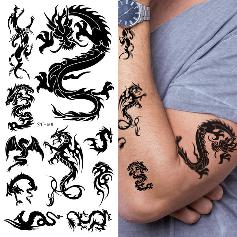 Double Dragon Semi-Permanent Tattoo. Lasts 1-2 weeks. Painless and easy to  apply. Organic ink. Browse more or create your own. | Inkbox™ |  Semi-Permanent Tattoos