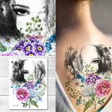 Supperb Large Temporary Tattoos - Summer Flower Girl