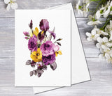 Supperb Fine Art Greeting Card - Purple Floral Fine Art Note Cards with Envelopes Floral