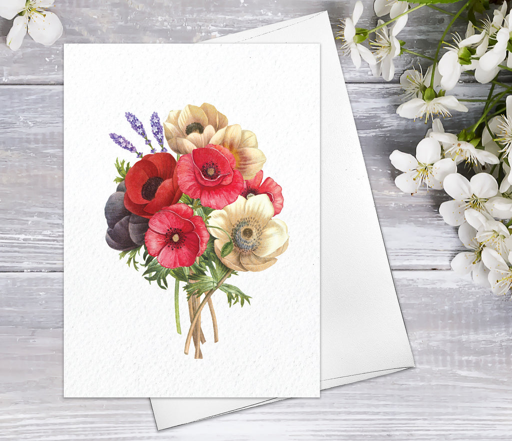 Supperb Fine Art Greeting Card - Poppy Flower Fine Art Note Cards with Envelopes Floral