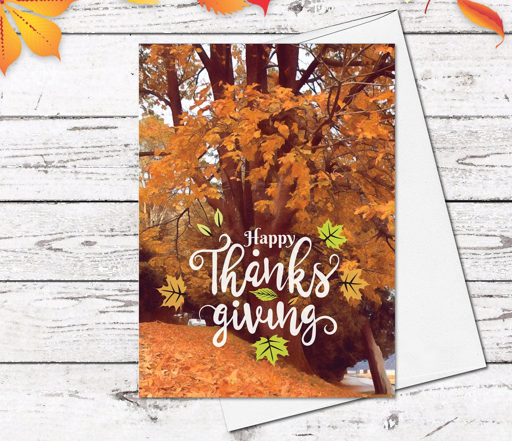 Supperb Thanksgiving Cards Set of 4 - Mid Autumn Brilliant Fall Color Thanksgiving Card Thanksgiving Gift Handmade Greeting Card (Set of 4)