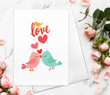 Valentine's Day Card - Love Birds Card for Boyfriend Girfriend Couple Engagement Wedding Funny Cute Handmade Valentines Day Greeting Card