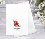 Wildflower Floral Flower Red Rose Watercolour Card Flower Greeting Cards Anniversary Mother's day Valentine's Day Blank Greeting Card