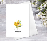 Floral Flower Sunflower bouquet Watercolour Card Flower Greeting Cards Sunflowes Anniversary Mother's day Get Well Soon Blank Greeting Card