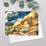 Nevada Red Rock Greeting Card Watercolor Desert Art Southwest Gift Card Travel Fine Art Nevada Mountain Landscapes Birthday Greeting Card