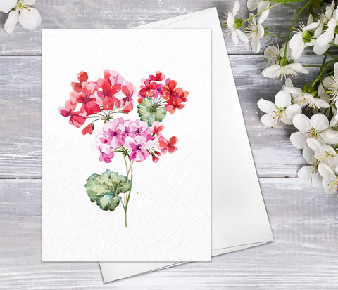 Wildflower Floral Flower Hydrangea Watercolour Card Flower Greeting Cards Anniversary Mother's day Valentine's Day Blank Greeting Card