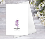 Floral Flower Violet Orchids blossom Watercolour Card Flower Greeting Cards Anniversary Mother's day Valentine's Day Blank Greeting Card