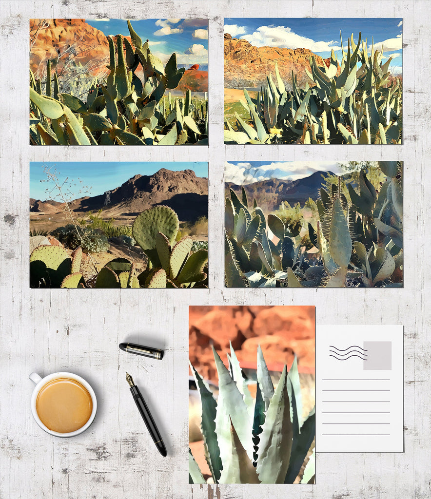 Succulent Tropical Plants Landscapes Postcards Postcard Set Paintings Cards Desert Art Southwest Gift Las Vegas NV Travel Posters Prints