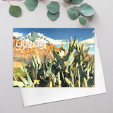 Succulent Tropical Plants Landscapes Greeting Card Watercolor Southwest Desert Art Card Nevada Travel Fine Art Birthday Greeting Card