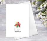 Wild Red Flower Note Cards with Envelopes Floral Blank Watercolour Card Poppy Flower Greeting Cards Anniversary Mother's day Greeting Cards