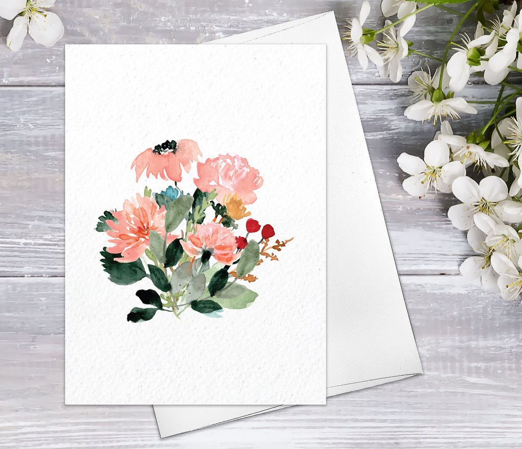 Sweet Watercolor Blossoms Cards w Envelopes Floral Blank Watercolor Ca –  supperbtattoo