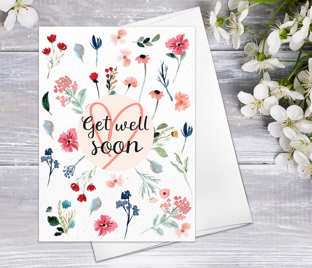 Sweet Wildflower Blossoms Cards  Floral Blank Watercolour Card Daisy Flower Greeting Cards Wild Flowers Get Well Soon Hope Greeting Cards