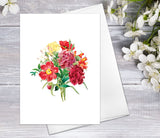 Wild Red Flower Note Cards with Envelopes Floral Blank Watercolour Card Poppy Flower Greeting Cards Anniversary Mother's day Greeting Cards