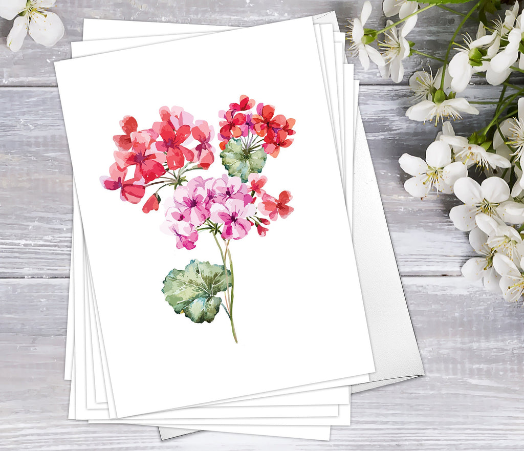 Set of 8 Wildflower Floral Flower Hydrangea Watercolour Card Greeting Cards Anniversary Mother's day Valentine's Day Blank Greeting Card