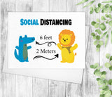 Social Distancing 2 meters 6 feet Card stay safe card Stay Home Card Thinking Of You Card Friendship Card Get Well Soon Card Distance Cards
