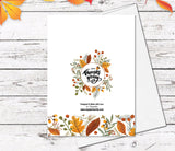 Supperb Thanksgiving Cards Set of 6 - Wooden barrel w/ pumpkins Autumn Leaves Thanksgiving Card Gift Handmade Greeting Card (Set of 6)