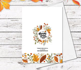 Supperb Thanksgiving Cards Set of 6 - Wooden barrel w/ pumpkins Autumn Leaves Thanksgiving Card Gift Handmade Greeting Card (Set of 6)