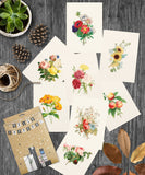 Floral Wildflowers Variety Pack 8 for any occasion, Watercolor Flowers Birthday Cards, Folded Cards w/ Envelopes Greeting Cards Handmade Set