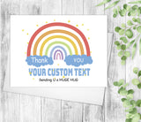 Rainbow Happy Birthday Thinking Of You Card Friendship Card Happy Birthday Thank You  Create Your Card Custom Card Personalized Cards