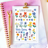 Scrapbook Stickers Bullet Journal Stickers Planner Stickers - Spring Flowers Stickers Easter Stickers Spring Decals Custom Window Decals