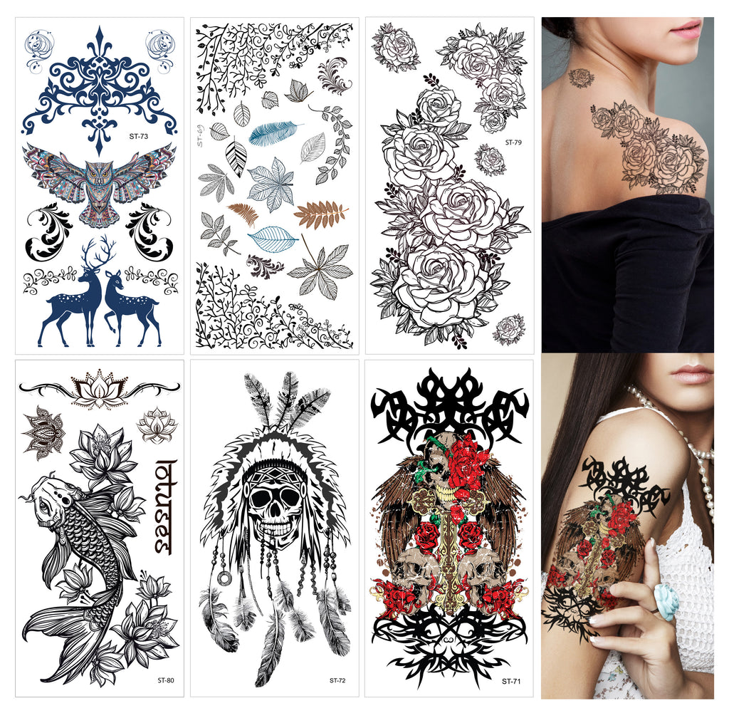 Supperb Mix Nature Floral Spirit Temporary Tattoos / 6-pack